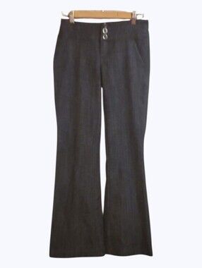 MAURICES Pants Women's Size 1 / 2 Blue Flare Accent threading 3 Button Close